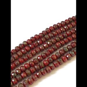 Two Tone Faceted Czech Rondelle‎ Beads